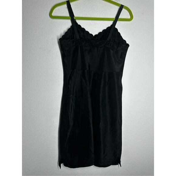 Barbizon Black Romantic Satine Embroidered Strap Cocktail Bohémien Dress Size 12 - Picture 3 of 14